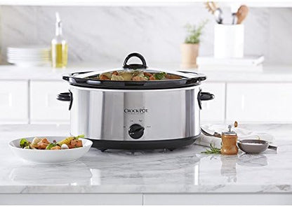 7 Quart Oval Manual Slow Cooker – Stainless Steel - Curated Catalog L8