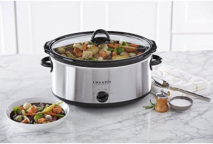7 Quart Oval Manual Slow Cooker – Stainless Steel - Curated Catalog U3