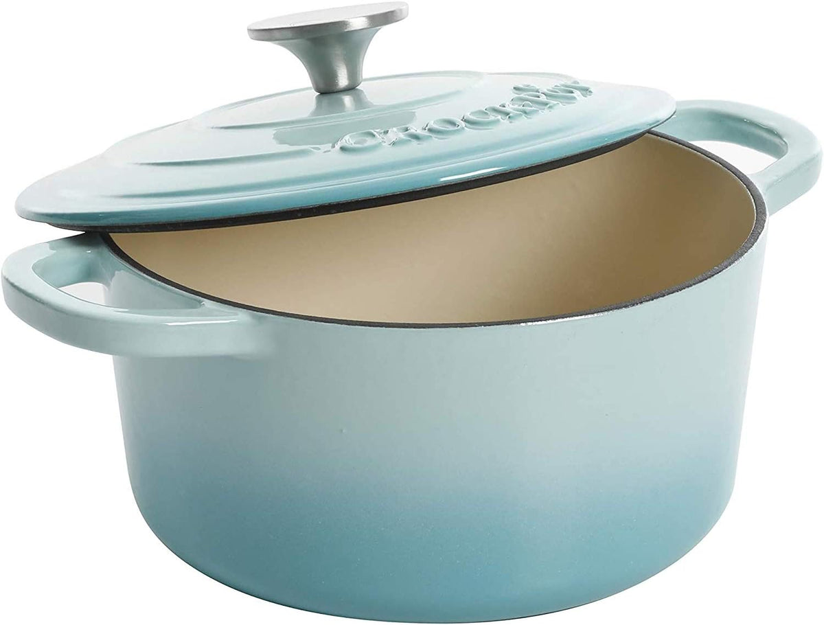 3 Quart Enameled Cast Iron Dutch Oven – Aqua - Curated Catalog I4
