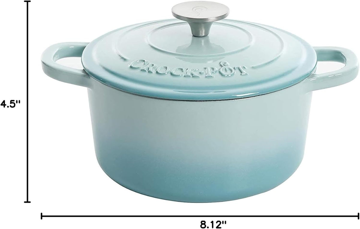 3 Quart Enameled Cast Iron Dutch Oven – Aqua - Curated Catalog R0
