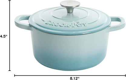 3 Quart Enameled Cast Iron Dutch Oven – Aqua - Curated Catalog R0