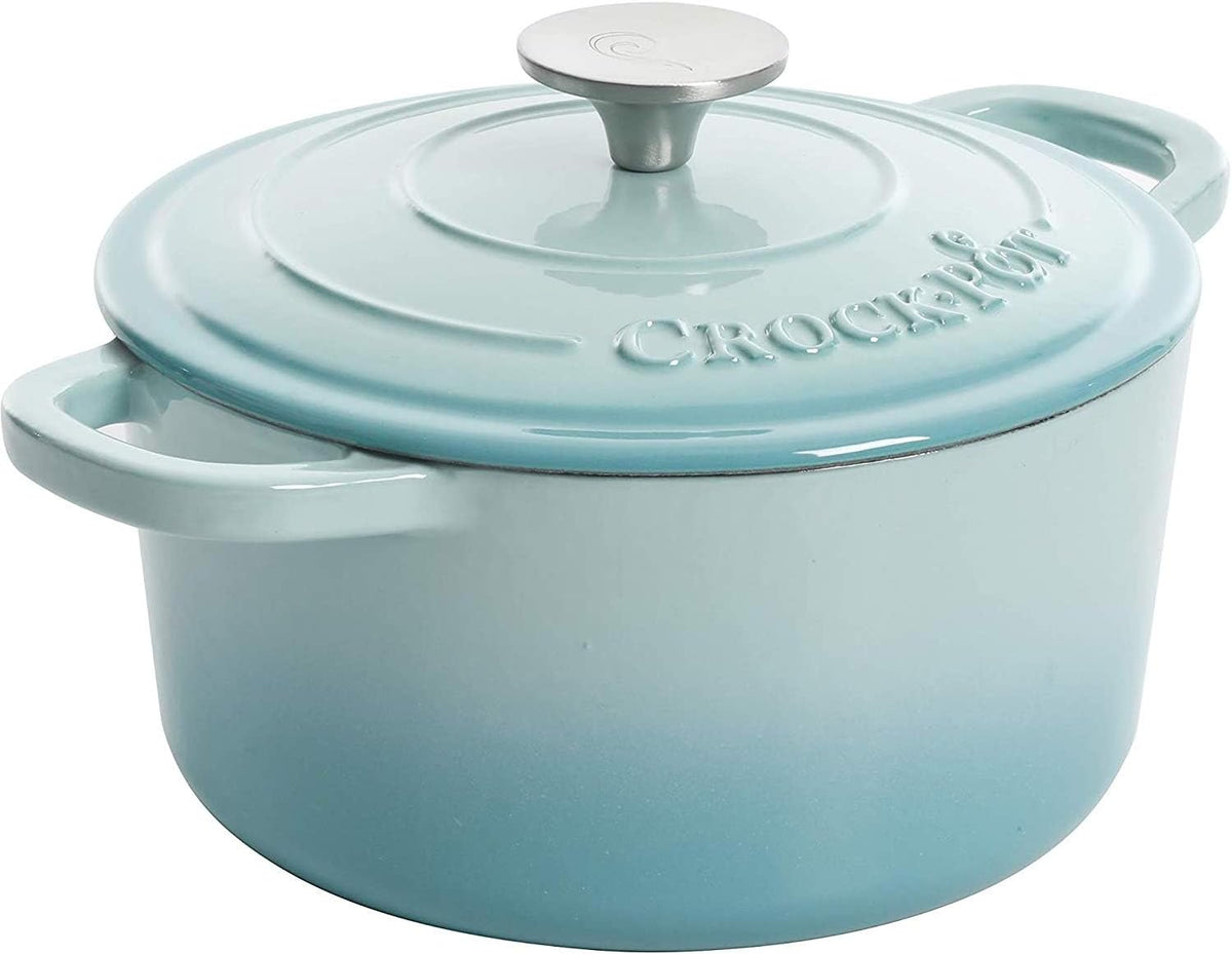 3 Quart Enameled Cast Iron Dutch Oven – Aqua - Curated Catalog I4